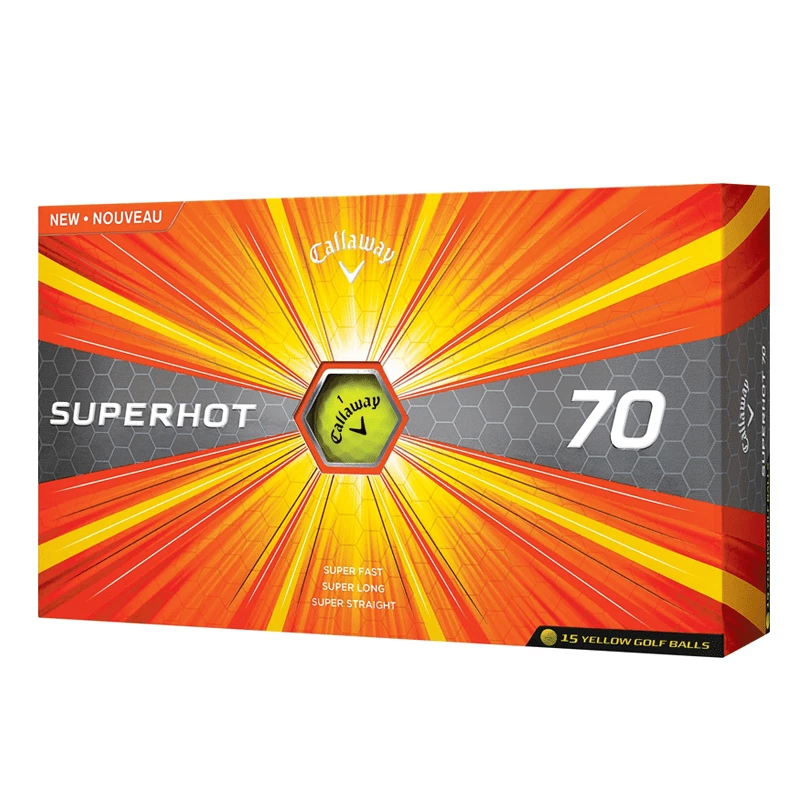CALLAWAY SUPERHOT 70 GOLF BALLS, YELLOW (PACK OF 15)