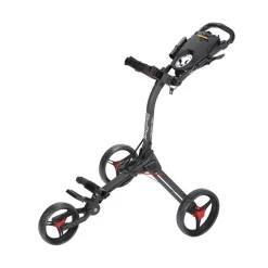 BAG BOY COMPACT 3 PUSH CART, MATTE BLACK/RED