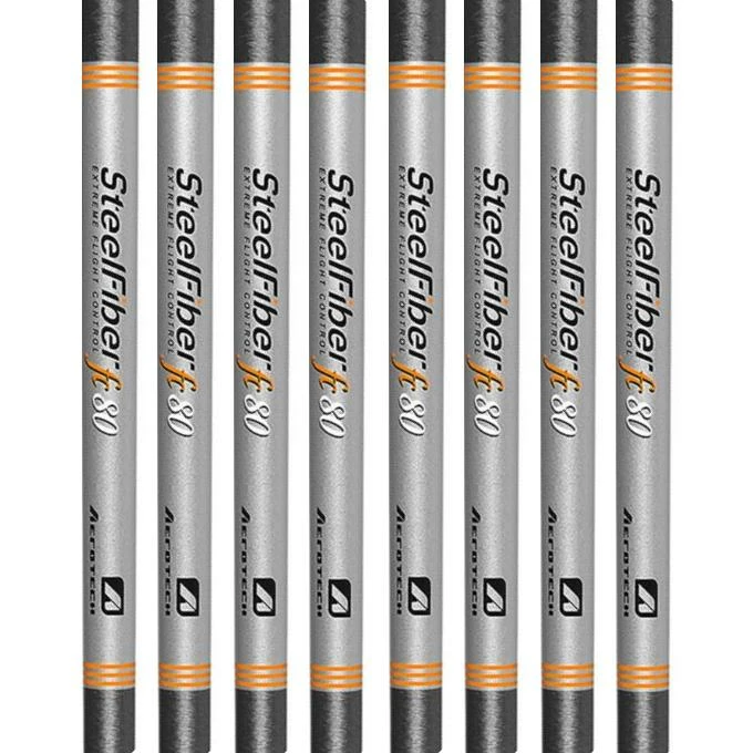 Aerotech SteelFiber Fc80 Parallel Iron Shaft (0.370" Tip) - 8pcs Bundle Set (#3-PW)
